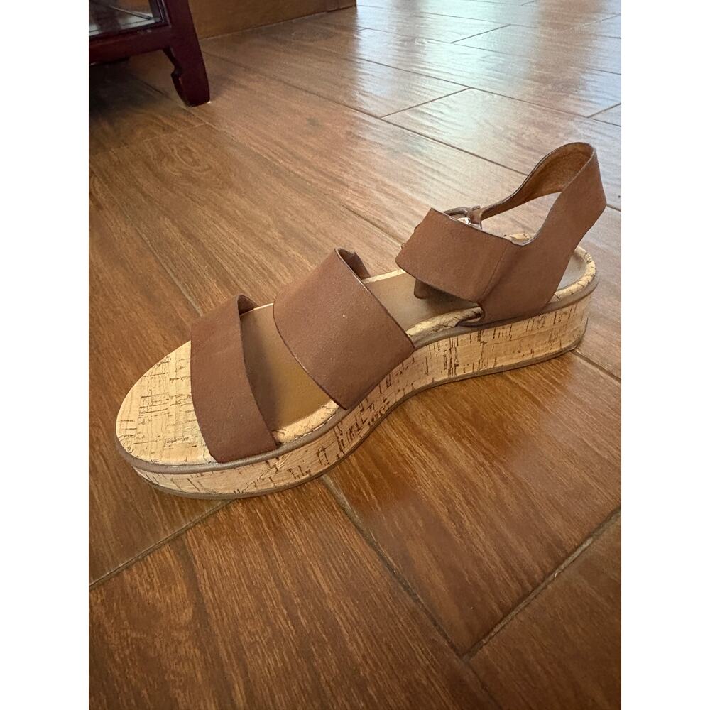 Naturalizer Women's Brown Leather Sandals Wedge Platform Size 7